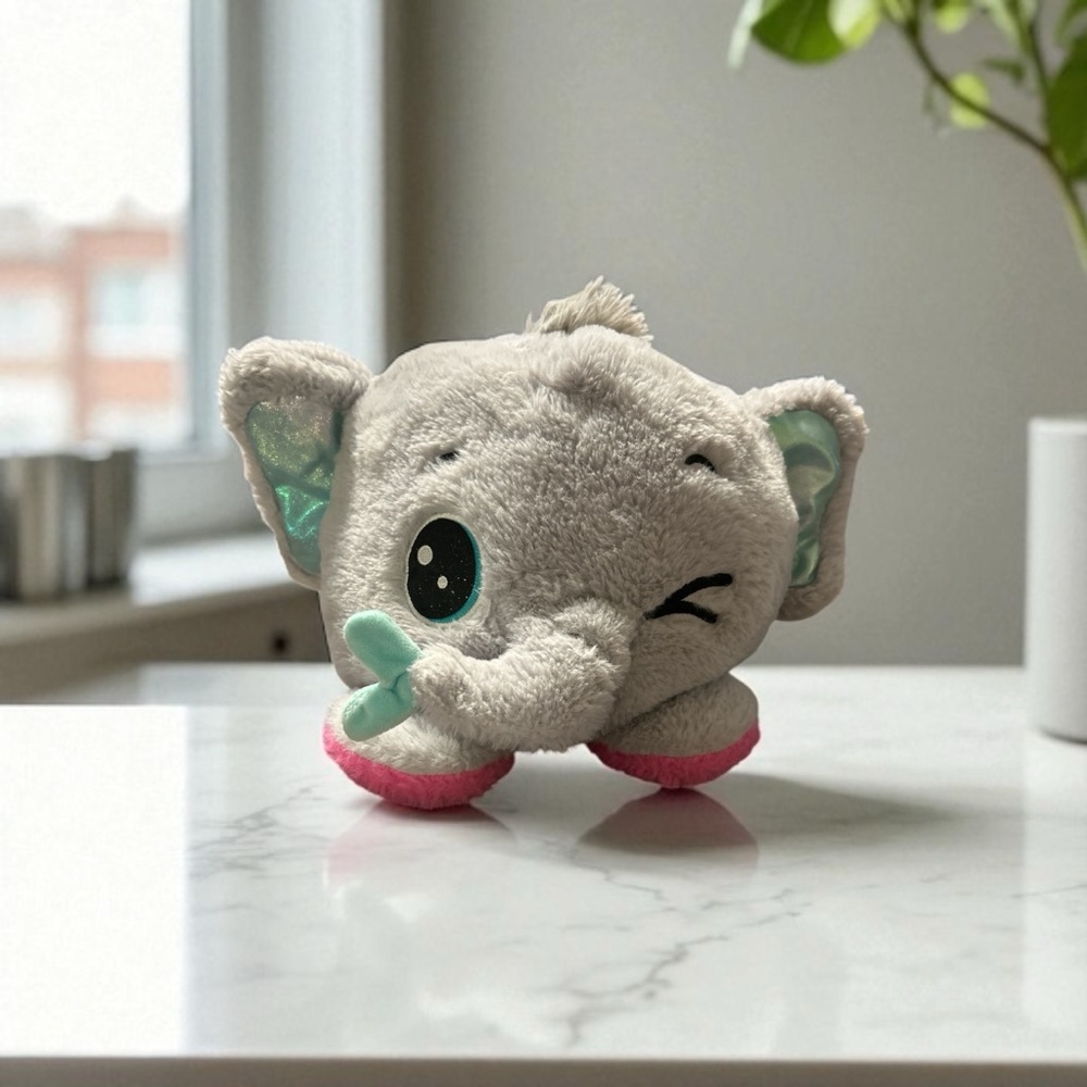 Elephant Plush Toy Reversible from gray to pink